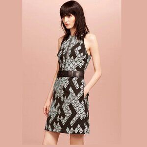 3.1 Phillip Lim Black Digital Anaconda Pattern Jacquard Belted